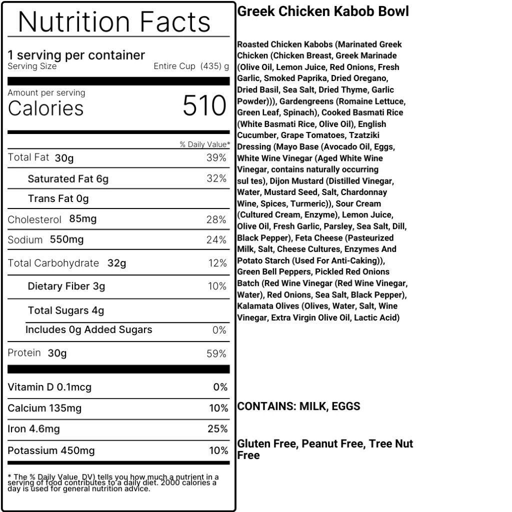Greek Chicken Kabob Bowl - Image 3